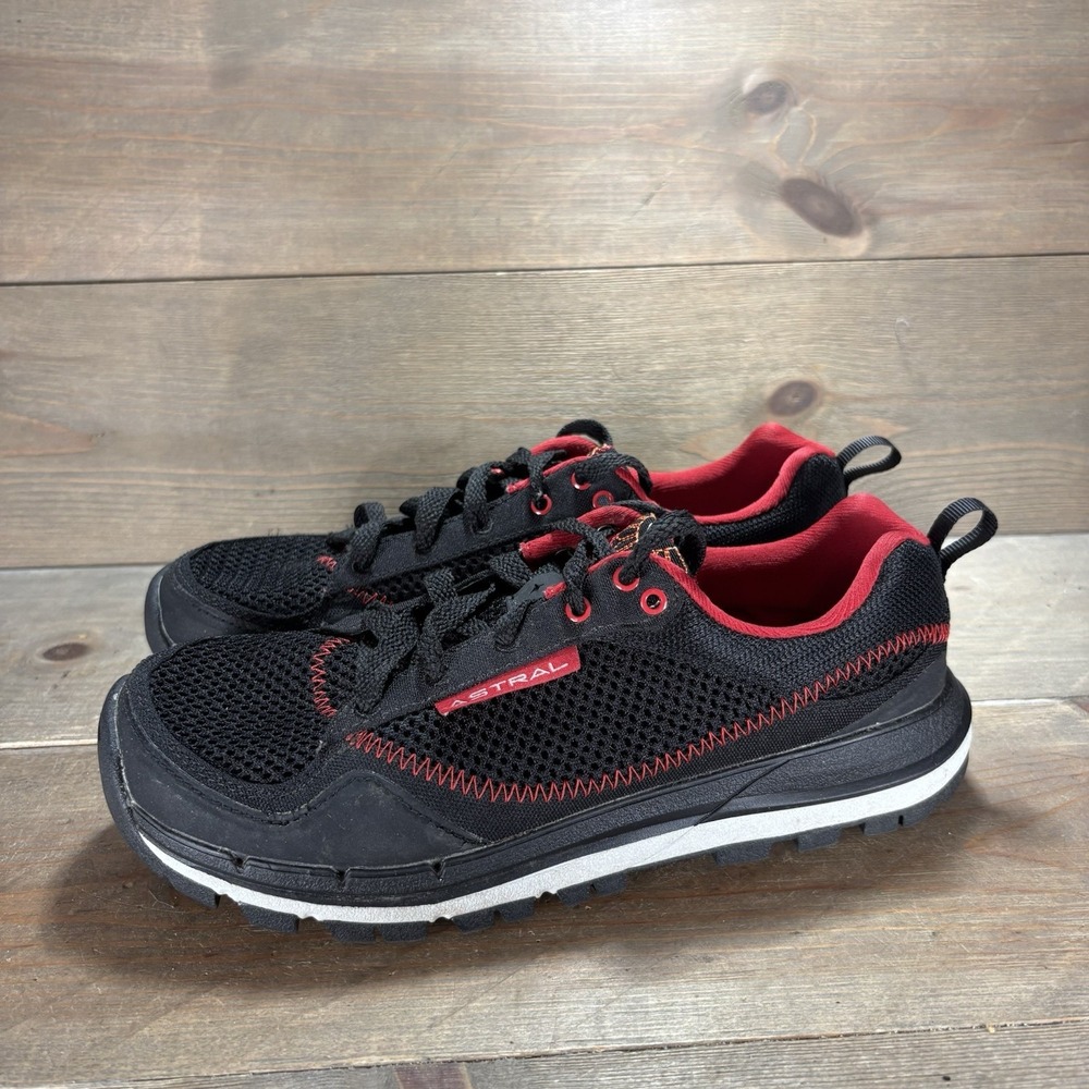Astral TR1 junction womens size 6.5 shoes black red mesh hiking trail sneakers